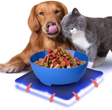 SereneLife Flip Spill Proof Set-Interlocking Non Skid Pet Default Title, Blue