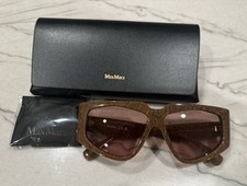 Max Mara MM0125 GLIMPSE6 Textured Havana Brown Oversized Sunglasses 58mm NWOT