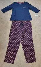 Women's Nautica 2 piece Pajama Set 401 Navy Red Anchor Size XL NT91804