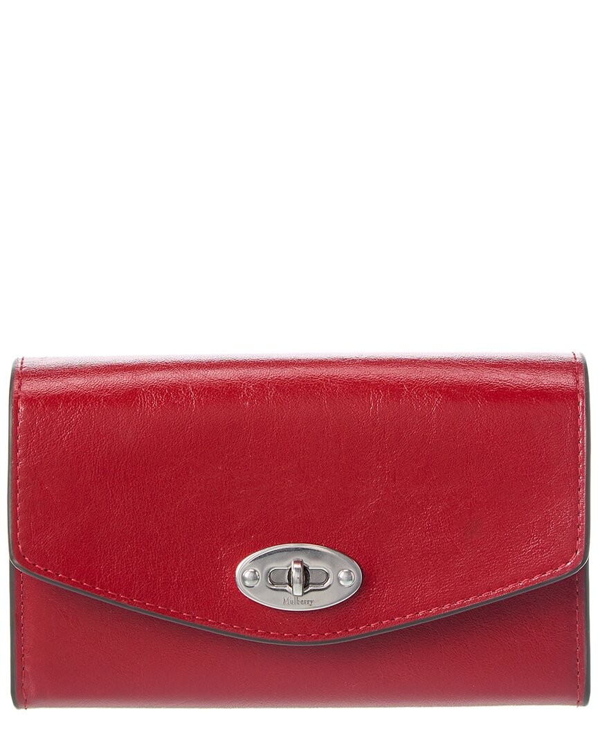Кожаный футляр для карточек Mulberry Darley Женский красный 42290₽
