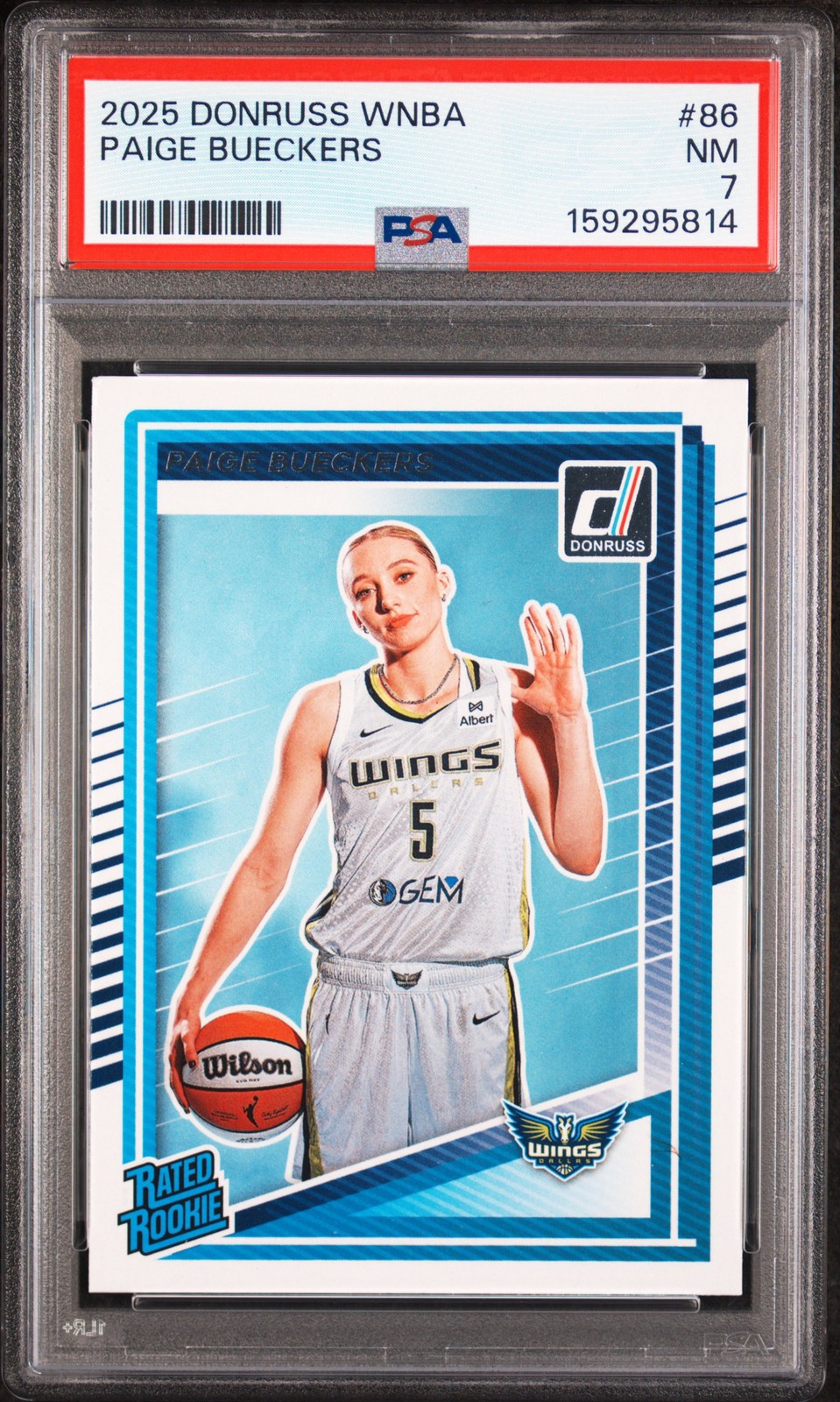 2025 PANINI DONRUSS WNBA #86 PAIGE BUECKERS ROOKIE RC PSA 7