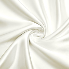 Charmeuse Satin Fabric by the Yard, 60 Inch Wide Ivory White Satin Fabric Shiny