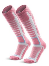 WEIERYA Damen Skisocken 2 Paar Pack zum Skifahren, 3-5, Retro pink