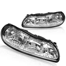 Headlights Assembly Headlamps Replacement For 1997-2003 Chevy Malibu Clear Lens