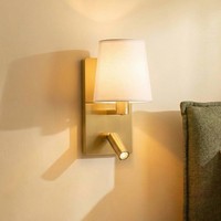 Lindby Wandleuchte, Wandlampe Innen 'Aiden' (Modern) In Gold / Messing Aus Texti