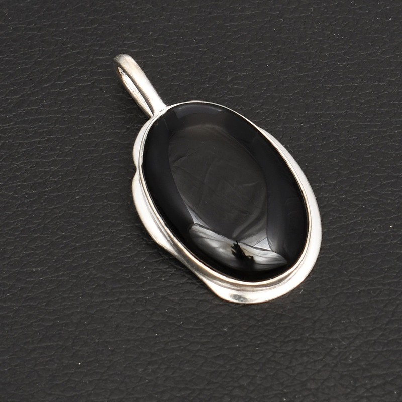 Black Onyx Gemstone Ethnic High Finish Pendant Jewelry For Unisex 1.8" AP-37908