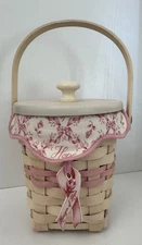 Longaberger Horizon Of Hope 2002  Basket, Liner, Lid & Tie on set.