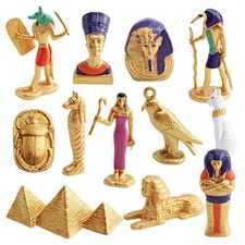 Egyptian Figurines Set of 12 for Cake Decoration and Historical Exploration