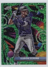 2025 Topps Cosmic Chrome Green Space Dust Refractor 69/75 Aaron Schunk #172 1q3x