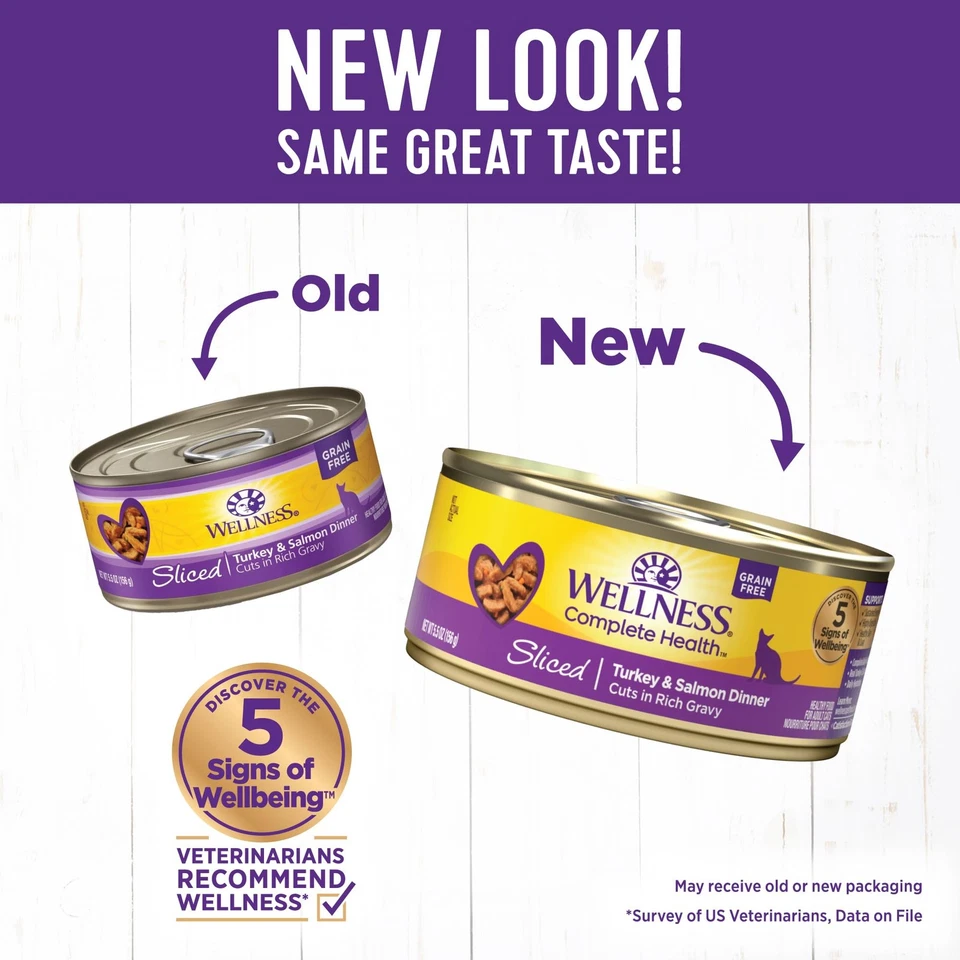 Wellness Complete Health Grain Free Wet Cat Food Turkey Salmon 24 Pack 5.53 Oz - Image 2 of 4