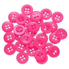 30pcs 16L Sewing Buttons 3/8" Resin Round Flat 4-Hole Craft Buttons, Rose