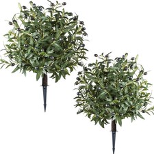 Artificial Topiary Trees with Ground Spikes UV Resistant Faux Greenery Shrubs...