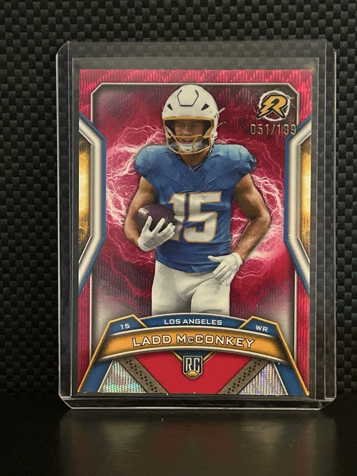 Ladd McConkey #154 RC Crimson Surge 2024 Topps Resurgence 51/199