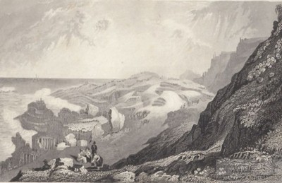 Giants Causeway in Irland. aus Meyers Universum, Stahlstich. Kunstgrafik, 1850