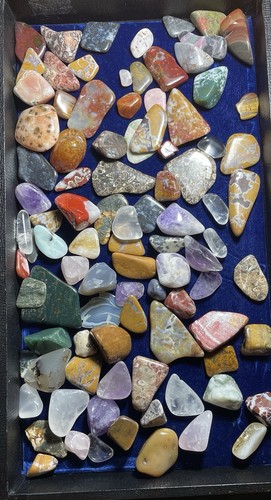 Assorted Tumbled Polished Rocks Stones & Minerals 90+ pieces