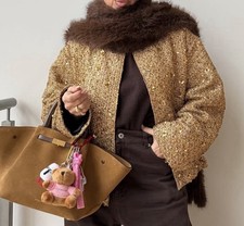 Giubbotto Gicca Bomber Blazer Gold Oro Mod Zara