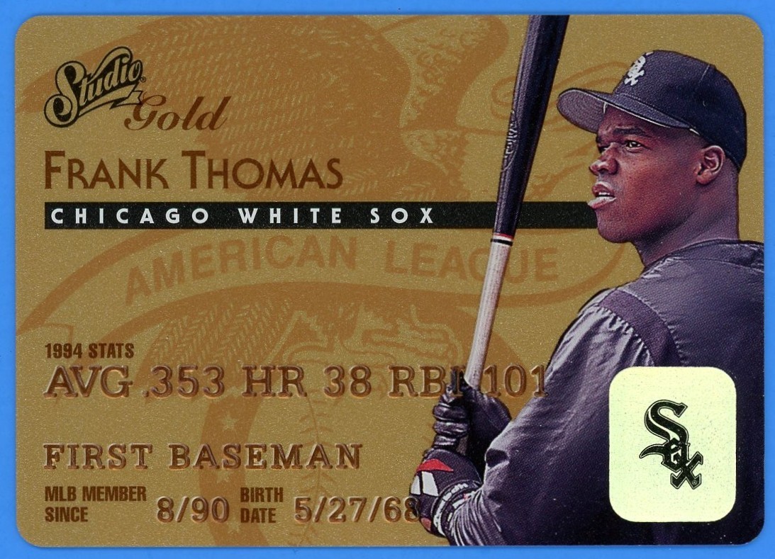 1995 Donruss Studio Frank Thomas Gold #1 of 50 Credit Card Chicago White Sox