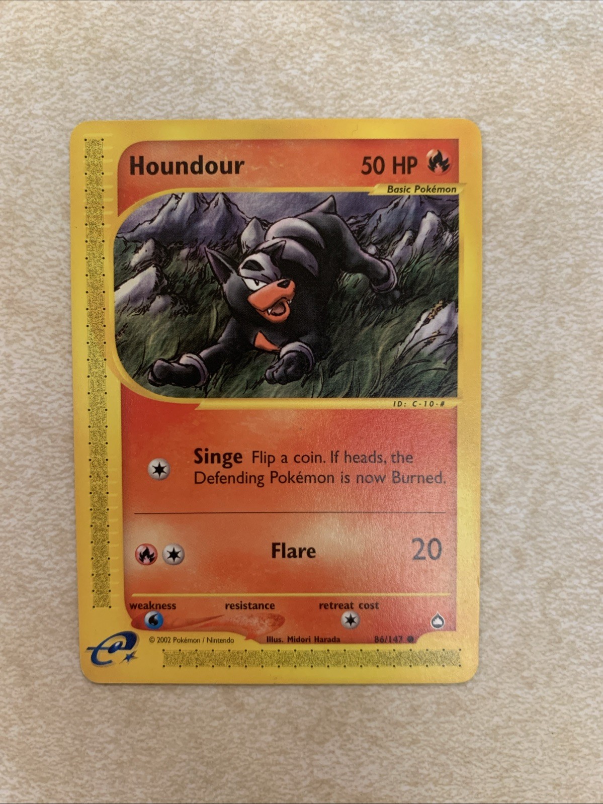 Pokemon TCG Aquapolis Houndour Common 86/147 Near Mint