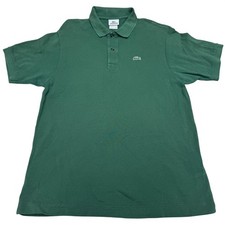 Lacoste Men's Green SS Polo Shirt 100 Cotton Classic Fit Iconic Logo, Size 6