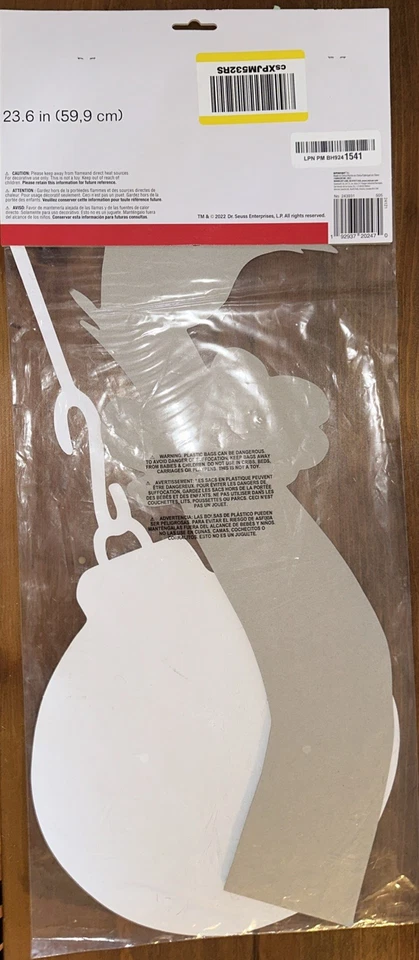 Decoración de puerta adorno Grinch 23,5 pulgadas todavía en paquete Foto 4 de 4