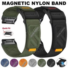 Magnetic Nylon Band Strap For Garmin Fenix 8 7 7X 6 6X 5 5X EPIX/Instinct/Tactix