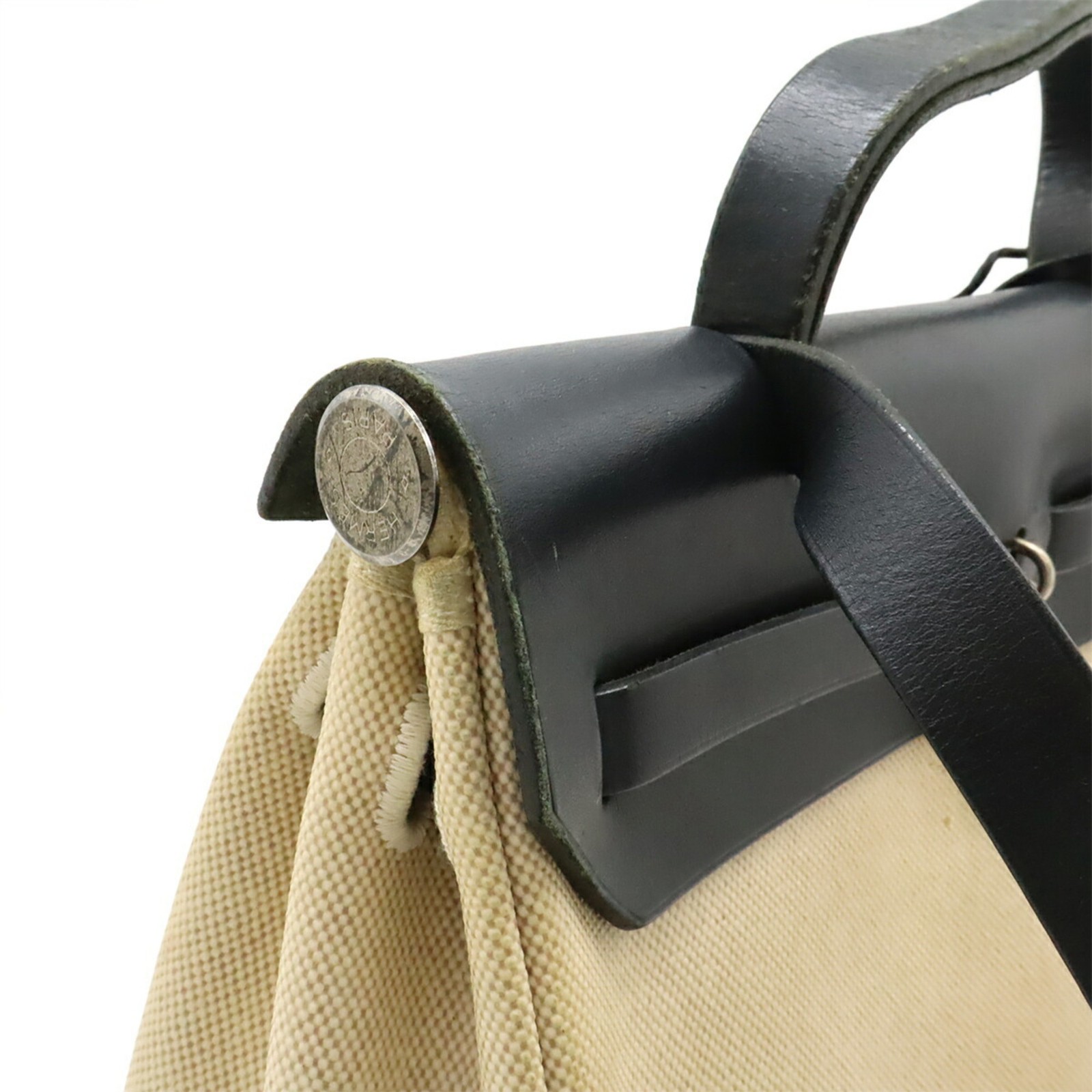 HERMES Herbag PM Handbag Shoulder Bag Toile H Officier Leather Nat... GZl1ies0 image 5