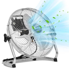 12'' Floor Fans, High Velocity Heavy Duty Industrial Floor Fan for Commercial