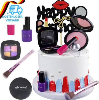Make up Tortendeko Geburtstag Kuchen Deko Lippenstift Torte Deko Kosmetik Cake T