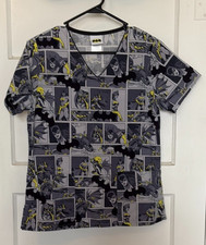 DC Comics Women's Batgirl Graphic Comic Print Scrub Top Size XS