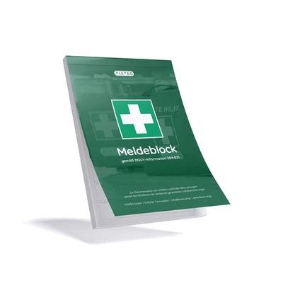 FLEXEO Erste-Hilfe Meldeblock - 50 Seiten - DIN A5