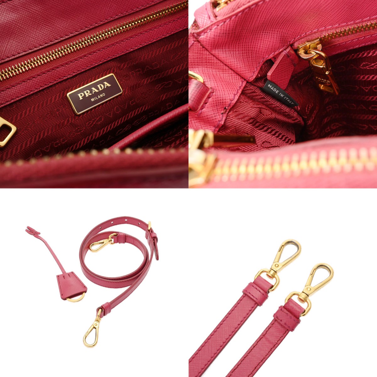 PRADA 2WAY Safiano leather pink Women Handbag thumbnail 10