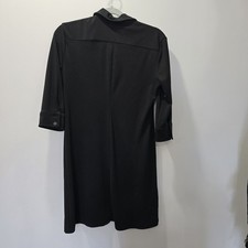 Express Black 3/4 Sleeve Collared Knee Length Shirt Dress Stretch Size M