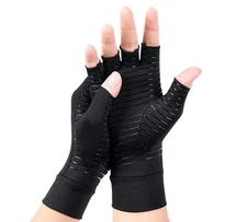 Compression Fingerless Arthritis Gloves Carpal Tunnel Relief, Black, 
