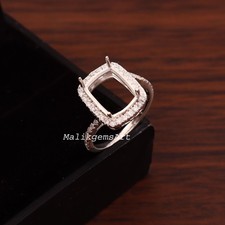 Semi mount Ring, Cushion Cut CZ Setting , Sterling Silver Blank Stone Ring