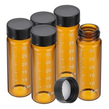 PATIKIL Small Glass Sample Bottles with Lids, 5 Pcs 30ml Amber Glass Vials wi...