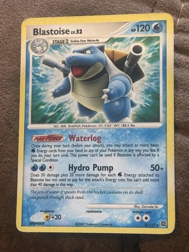 Blastoise 2/132 Secret Wonders 2007 Holo Rare Pokémon Card TCG MP