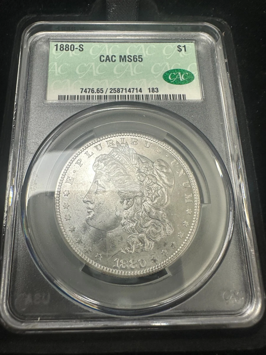 Silver MS 65 Graded 1880 Year Morgan US Dollars (1878-1921) for