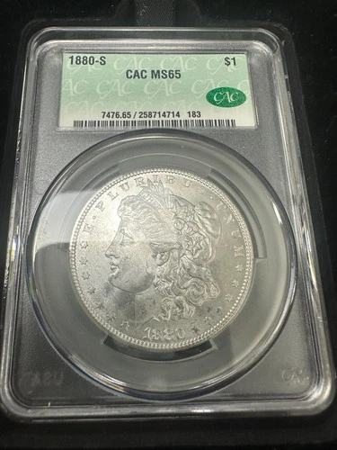 1880-S $1 CAC MS65 GREEN CAC STICKER