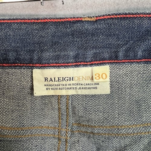 Raleigh Denim Jones Jeans White Oak Cone Mills 30 X 34 Selvedge Raw Mens - Picture 10 of 13