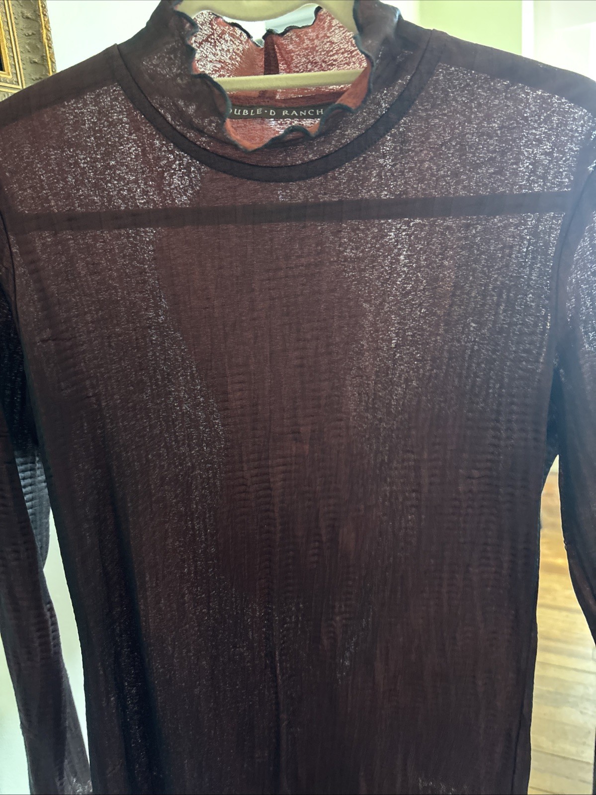 Double D Ranch Sheer Solid Long Sleeve Woman’s Sm… - image 6