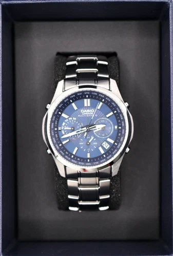 CASIO LINEAGE LIW-M610D-2AJF Chronograph Radio Solar Watch Navy Dial 41.6 mm