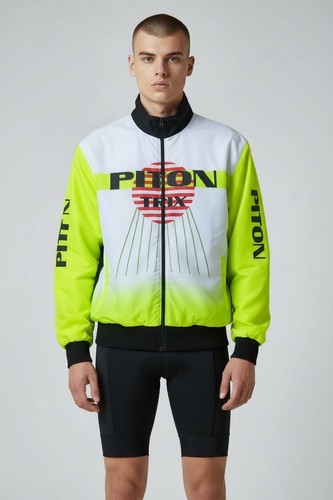 Snape Trix Vintage 90S Veste Tracktop Cycliste Coupe-Vent Jaune Fluo TAILLE S - Photo 1 sur 9