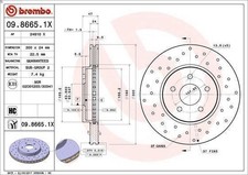 1X Bremsscheibe BREMBO 09.8665.1X FORD MONDEO III (B5Y) 2 2000-2007