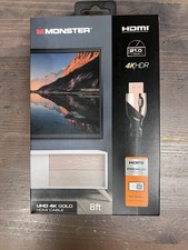 Monster 4K HDMI Certified Premium Cable, 8ft, Gold Plated Connector Tips, NIB