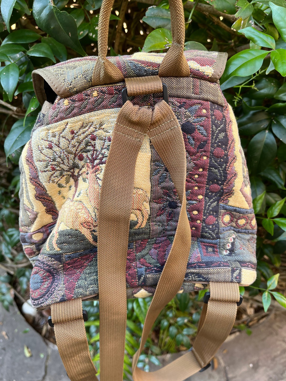 Nancy Lee Anderson Accessories Small Elephant Deer Tapestry Backpack - 9" x 8.5" thumbnail 6
