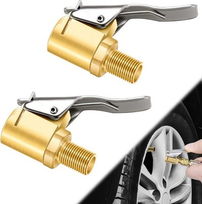 2-Piece Locking Tire Air Chuck Adapter, Converts Twist-On to Lock-On Connection