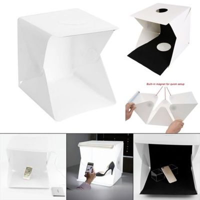 Portable Fold-able Square Photo Studio Light Tent Box with LED Lights/Backdrops