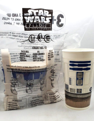 STAR WARS R2 D2, EPISODE 1,  32 OZ TUMBLER KFC PROMO COMPLETE, Factory Sealed