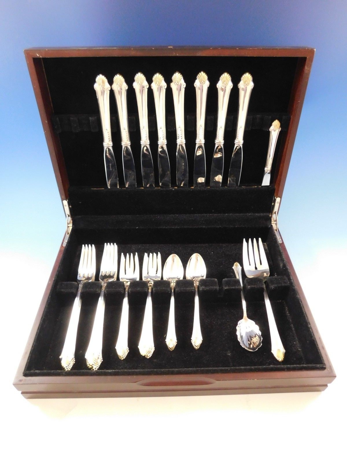 Edgemont Gold by Gorham Sterling Silver Flatware Set 8 Service 35