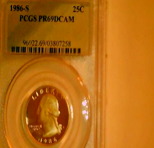 1986 S PCGS PR69DCAM QUARTER